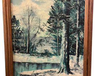 Winter Landscape Oil Painting 