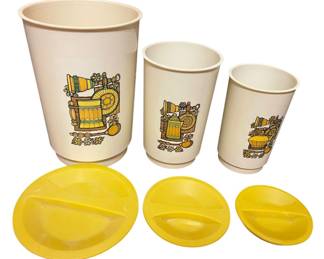 Three Mid Century Canisters wLids 