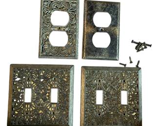1970s Ornate Outlet Covers wHardware 