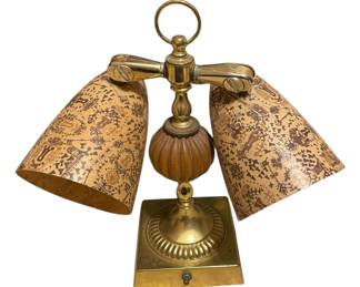 Double MCM Brass Table Lamp 