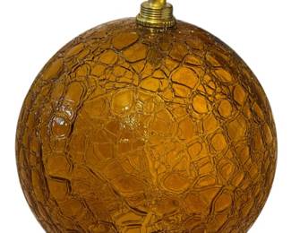 Amber Crackle Glass Globe Light Cover 
