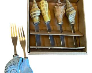 Seashell Spreaders Two Cheese Forks 