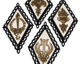 Black Frame Diamond Vintage Wall Plaques 