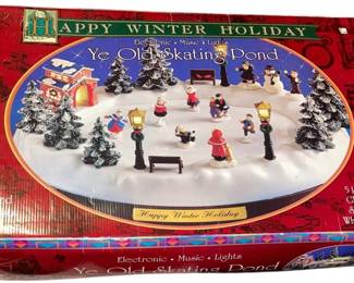 Happy Winter Holiday Ye Old Skating Pond 