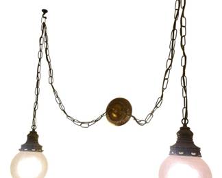 Vintage 70s Double Swag Hanging Light 