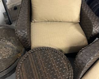 2 of 2 Wicker Chair and End Table