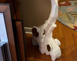 Pair of Modern Elephant Drink Tables w Gold Leaf Accents and Top