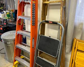 Ladders and Step Stools, Brand New Garbage Cans, New Folding Chairs