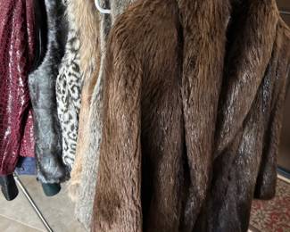 Next to new fur coat, vests, jackets 
