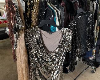 Sequins, beautiful fabric, design and exquisite  clothing: blouses, skirts, dresses, pants, jackets, scarves and more to go with the outfit you choose. 
