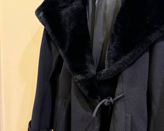 Italian designer coat with fur collar