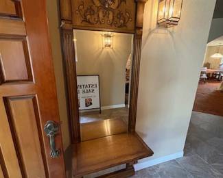 SOLID WOOD ENTRY WAY MIRRORSHELF
