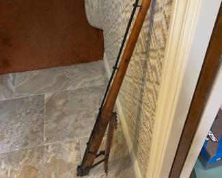 ANTIQUE SEXTON MUSKET POWDER HORN METAL WALL DECOR