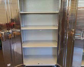 Seville Classics UltraHD Solid Steel Rolling Metal Storage Cabinet Locker Organizer w/Adjustable Shelves for Garage, Warehouse, Office 36" W x 18" D x 72" H