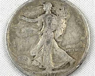 1917 Walking Liberty Silver Half Dollar, Early