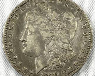 1890-O Morgan Silver Dollar, US $1 Coin