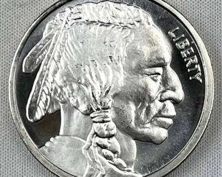 1oz Troy Silver Buffalo & Chief Round .999 Fine