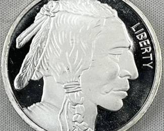 1oz Troy Silver Buffalo & Chief Round .999 Fine