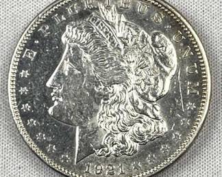 1921-D Morgan Silver Dollar, Uncirculated