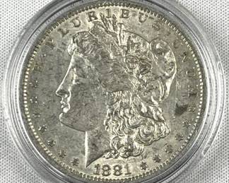 1881-O Morgan Silver Dollar, XF in Capsule