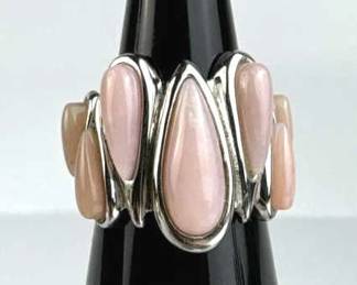 925 Silver Pink Conch Pearl Band Ring