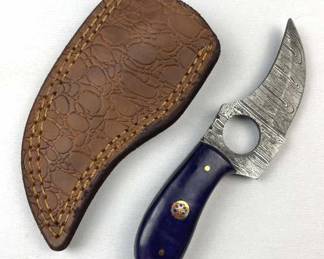 Damascus Steel Karambit Knife w/ Sheath