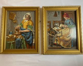 Needlepoint artwork.