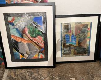 Water colors by Ron Moody (1980s), framed