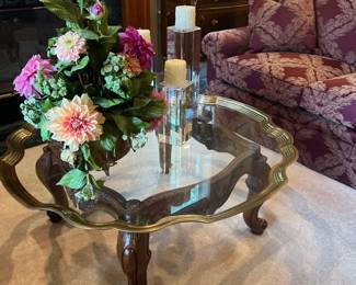 Scalloped glass coffee table