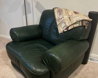 Green leather armchair