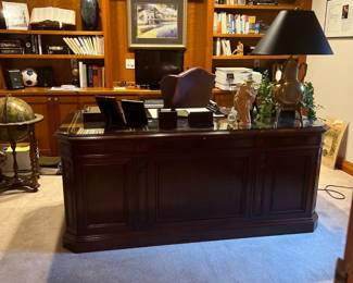 Executive desk with leather chair