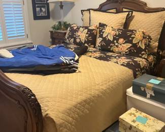 Ornate wooden bedframe