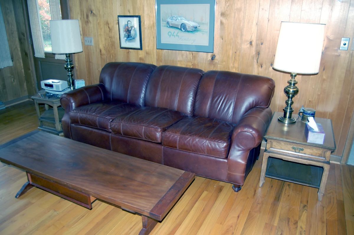 Leather Sofa & Custom made Coffee Table
