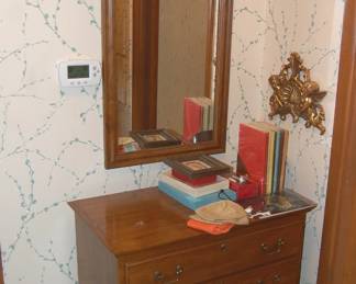 Fun Small Dresser or Entry Cabinet & Mirror
