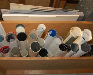 Some of the MANY rolled up Porshe Posters & Other Subjects