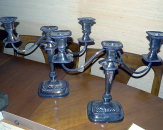 Large Silver Plate Candelabra set