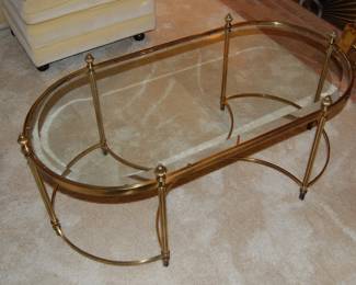 Brass & Glass Coffee or End Table