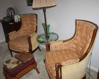 pair vintage parlour chairs