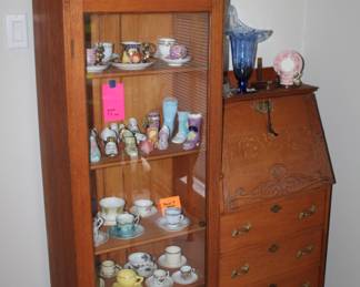 Larkin side-by-side secretary over drawers/display cabinet