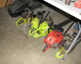 there are many chainsaws