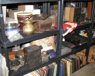 48 star flag, spittoon, cast iron, advertising box
