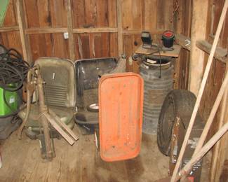 water pump, old wagon, vintage car seats