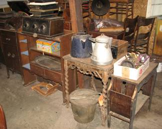 old radio, tables and more