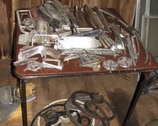 Late 70s cutlass batwing steering wheels, 50s ford steering wheel, trim to 57 Chevy and more