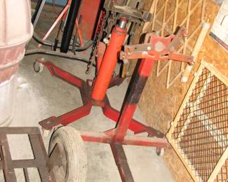 engine stand, transmission jack