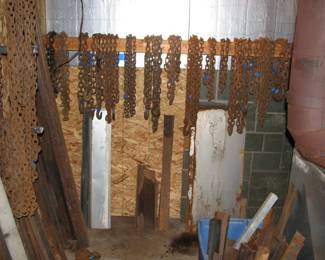 lots of steel pieces and chain