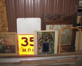 signs, stained glass, mirror, framed print