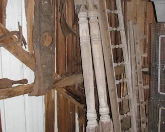 old porch posts and railing