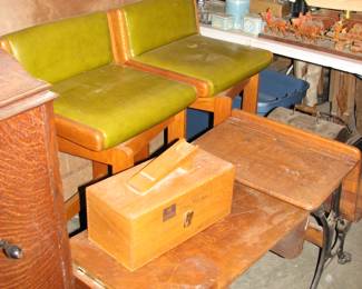 desk, mid century bar stools