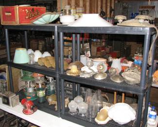 coleman and other lanterns, lamp shades and more